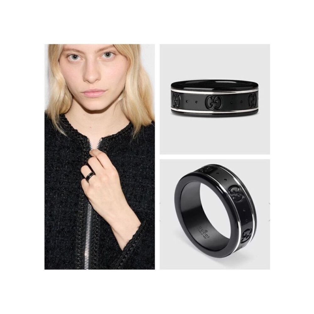 Gucci Icon Thin Band Synthetic Corundum & 18K White Gold